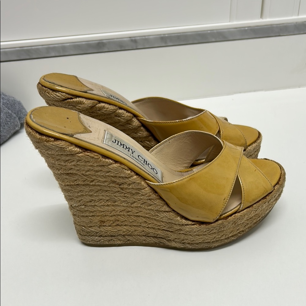 Jimmy Choo Yellow Platform Sandals size 6 - Picture 4 of 9